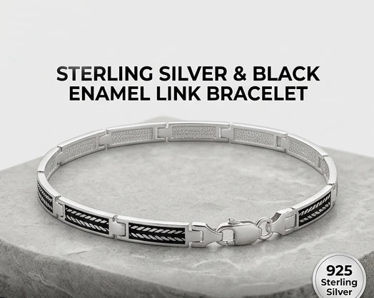 Artisan Filigree Sterling Silver Gents Bar Bracelet