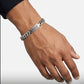 Iced Wave ID Sterling Silver Gents Cuban Bracelet
