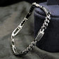 Iced Wave ID Sterling Silver Gents Cuban Bracelet