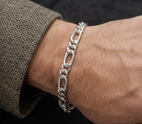 Sacred Sterling Silver Iced-Out Gents ID Bracelet