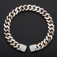 Iced-Out Two-Tone Greek Key Sterling Silver Gents Bracelet