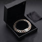 Iced-Out Two-Tone Greek Key Sterling Silver Gents Bracelet