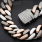 Iced-Out Two-Tone Greek Key Sterling Silver Gents Bracelet