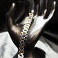 Iced-Out Two-Tone Greek Key Sterling Silver Gents Bracelet