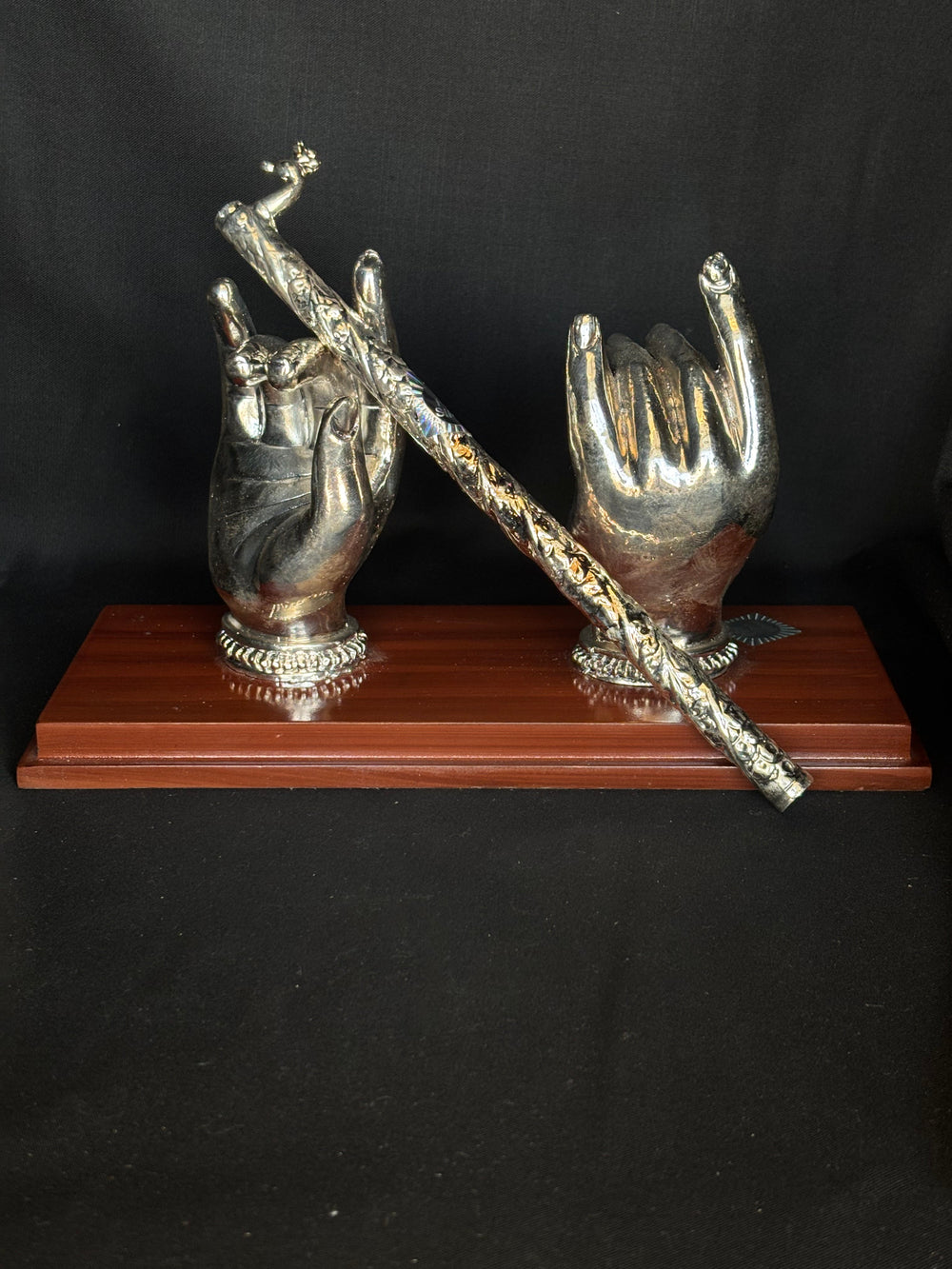 999 Pure Silver Foil Krishna Flute Hands