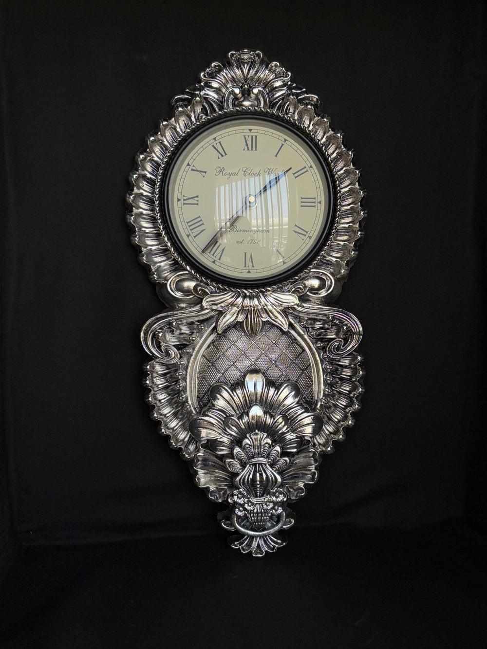 999 Silver Foil Decorative Wall Clock - Royal Design