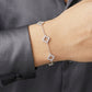 Floral Radiance Sterling Silver Ladies Kada Bracelet