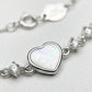 Mother-of-Pearl Heart Sterling Silver Ladies Bracelet