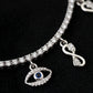 Celestial Infinity Charm Sterling Silver Tennis Bracelet