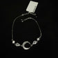 Celestial Pearl Crescent Sterling Silver Bracelet