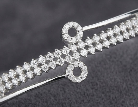 Infinity Cross Sterling Silver Ladies Cuff Bracelet