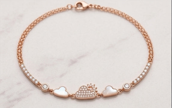 Silver Lining Rose Gold Sterling Silver Ladies Bracelet