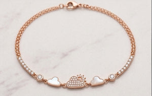 Silver Lining Rose Gold Sterling Silver Ladies Bracelet