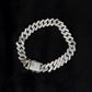 Royal Iced-Out Cuban Link 925 Sterling Silver Gents Bracelet