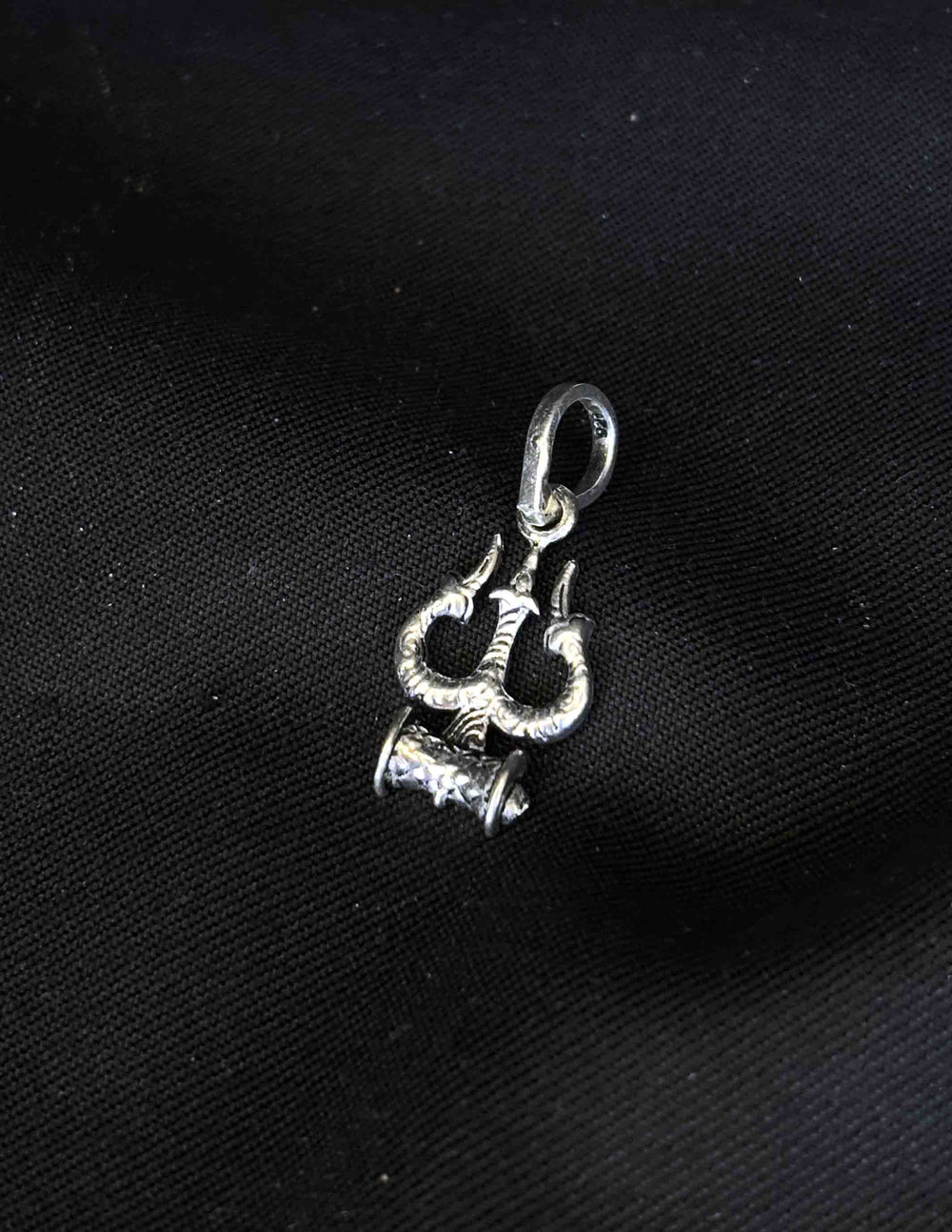 92.5 Sterling Silver Trishul Pendant - Spiritual Jewelry (Without Chain)