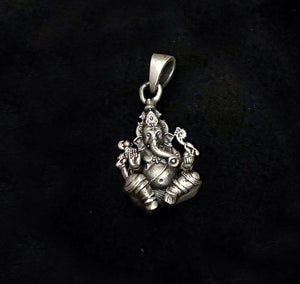 Lord Ganesha Sterling Silver Spiritual Pendant