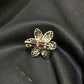 92.5 sterling silver exquisite floral brooch with Blue Stone, crafted in 92.5 sterling silver