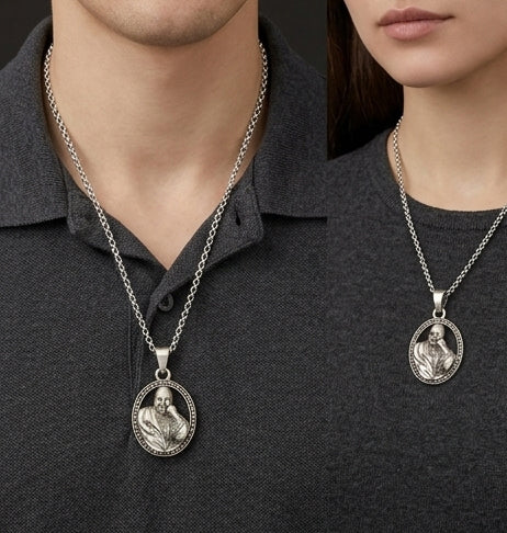 Sterling Silver Guruji Blessing Medallion Pendant