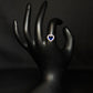 92.5 Sterling Silver Blue Sapphire CZ Ring