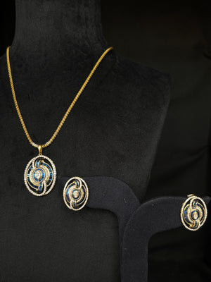 14K Gold Diamond Pendant Set with Blue Enamel Accents – IGI Certified 2.19 ct Diamonds, 16.256g Net Gold(Without Chain)