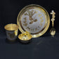 925 sterling silver baby dining set with a gold-plated finish