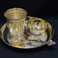 925 sterling silver baby dining set with a gold-plated finish