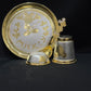 925 sterling silver baby dining set with a gold-plated finish