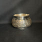 92.5 Sterling Silver Round Trinket Box with Rose Detail - Hand-Engraved
