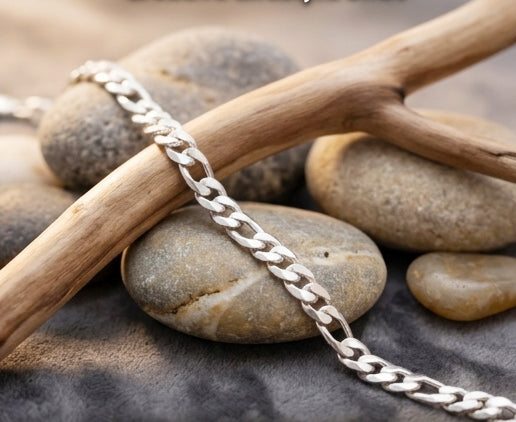 Classic 925 Sterling Silver Figaro Link Bracelet