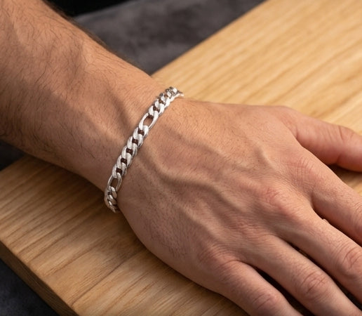 Classic 925 Sterling Silver Figaro Link Bracelet