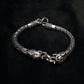 Antique Elephant Head 925 Sterling Silver Woven Bracelet