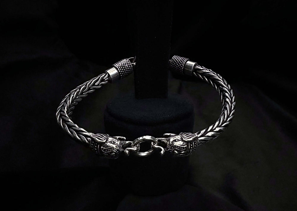 Majestic Elephant 925 Sterling Silver Woven King Chain Bracelet