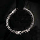 Majestic Elephant 925 Sterling Silver Woven King Chain Bracelet