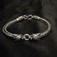 Majestic Elephant 925 Sterling Silver Woven King Chain Bracelet