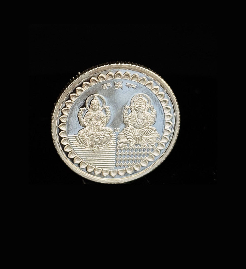 10g Round 999 Pure Silver laxmi Ganesh Silver Coin from Premsay Jewellers