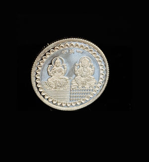 10g Round 999 Pure Silver laxmi Ganesh Silver Coin from Premsay Jewellers