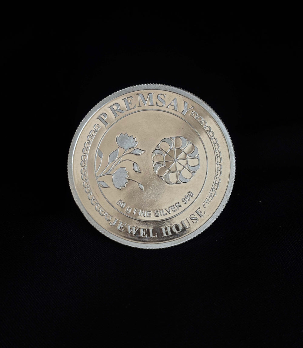 50g Round 999 Pure Silver Geaorge King Empire Silver Coin from Premsay Jewellers