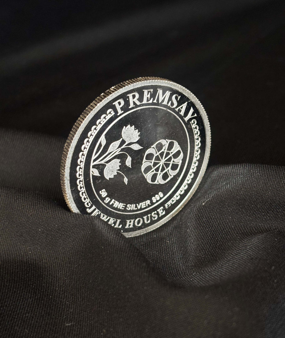 50g Round 999 Pure Silver Geaorge King Empire Silver Coin from Premsay Jewellers