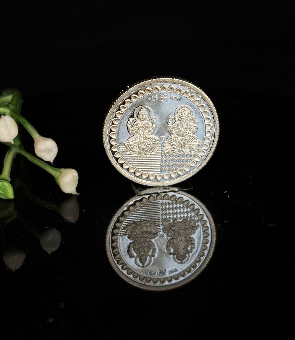 5g Round 999 Pure Silver laxmi Ganesh Silver Coin from Premsay Jewellers