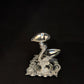 92.5 Sterling Silver Serpent Diya - Dual Oil Lamp for Pooja