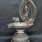 Silver Laxmi Idol Diva/ Deepak with Antique Finish