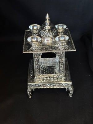 92.5 Sterling Silver Hatri - Handcrafted Ornate Mandir for Pooja