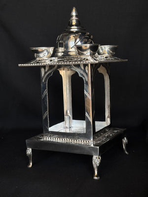 92.5 Sterling Silver Hatri - Elegant Handcrafted Pooja Mandir