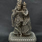 Silver Radha Krishna Murti with High Antique Finish Divine Idol