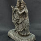 Silver Radha Krishna Murti with High Antique Finish Divine Idol