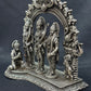 Silver Ram Darbar Murti featuring Sita, Ram, Laxman, and Hanuman