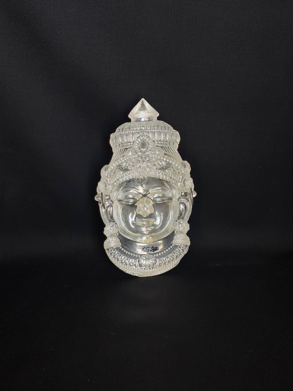 92.5 Sterling Silver Varalakshmi Face - Handcrafted Religious Wall Decor