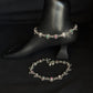 92.5 Sterling Silver Oxidized Anklets with Colorful Stone Accents - Traditional Indian Jewelry