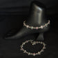 92.5 Sterling Silver Oxidized Anklets with Colorful Stone Accents - Traditional Indian Jewelry