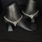 92.5 Sterling Silver Oxidized cutstone Payal/ Anklets with Stone Accents - Traditional Indian Jewelry